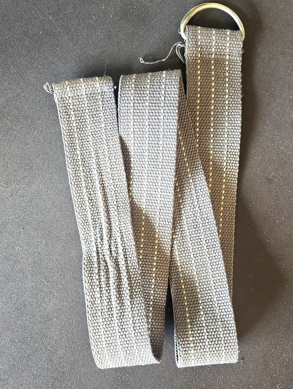 Striped Woven Belt in Gray